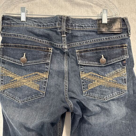 Rock & Republic Neil Mens Jeans Straight Embroidered Back Flap Pockets 34x32 Y2K - Picture 4 of 13
